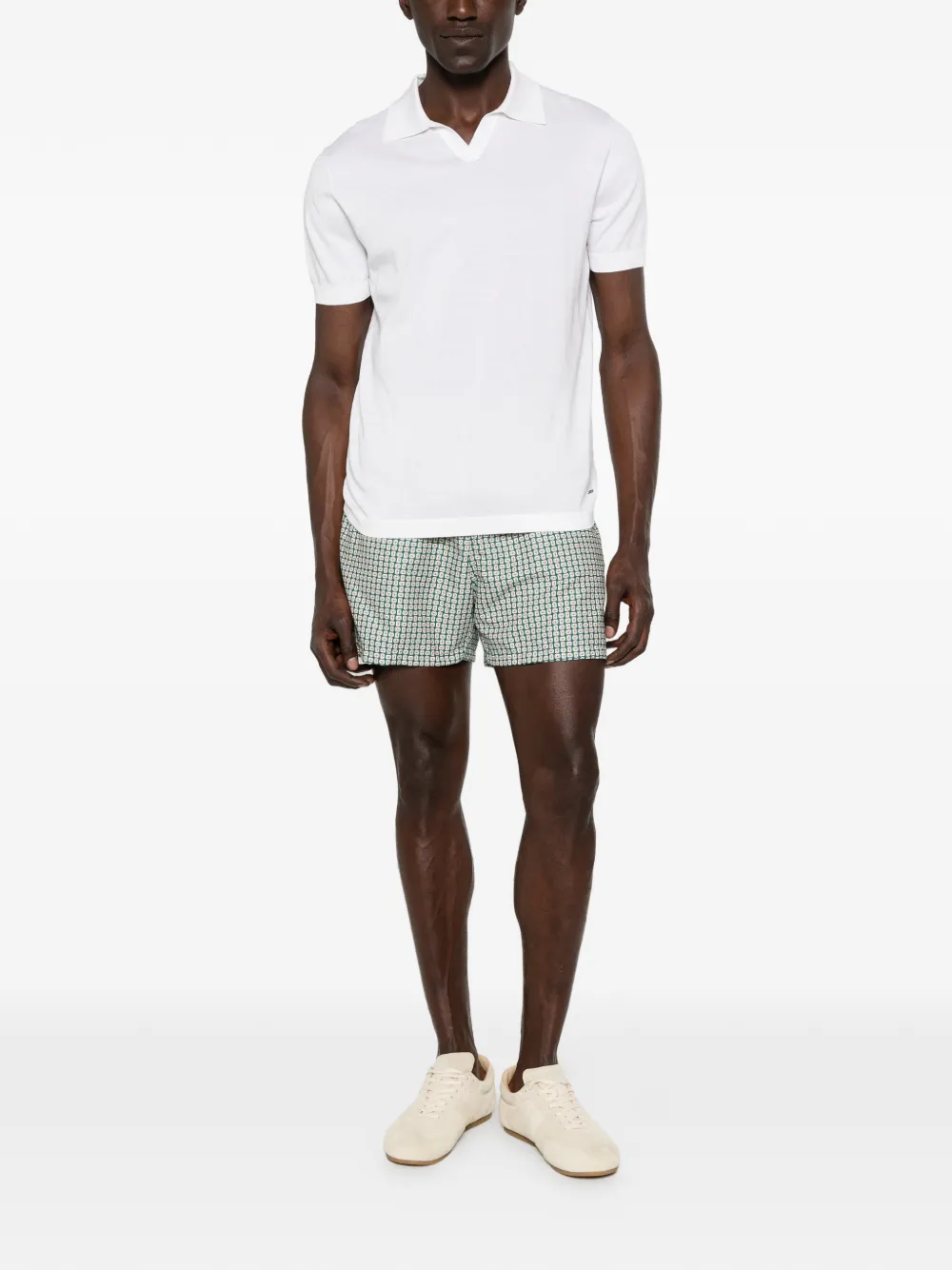 SIMKHAI Fijngebreid T-shirt met V-hals Wit
