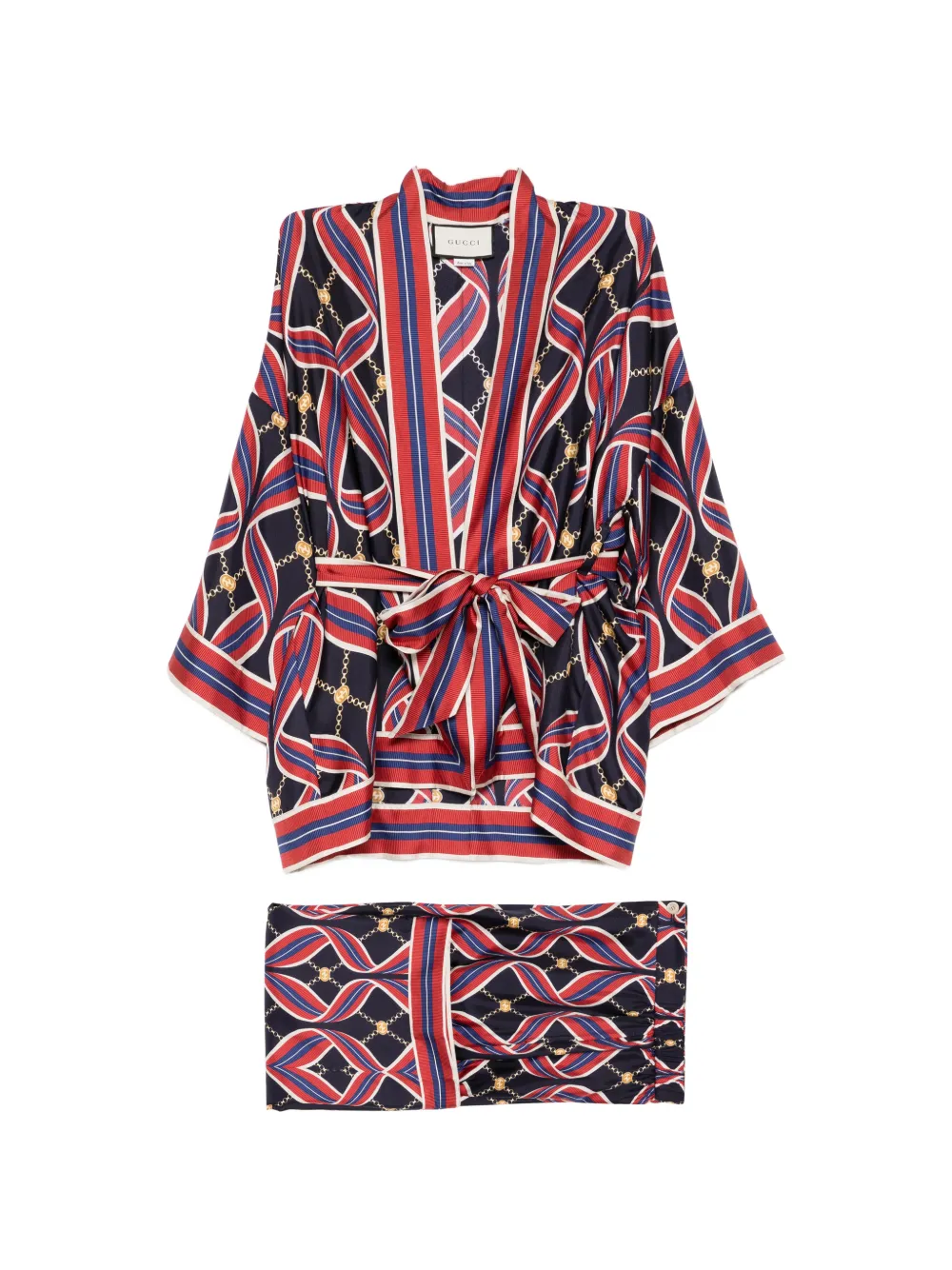 Gucci Pre-Owned silk printed Kimono trousers Set - Nero