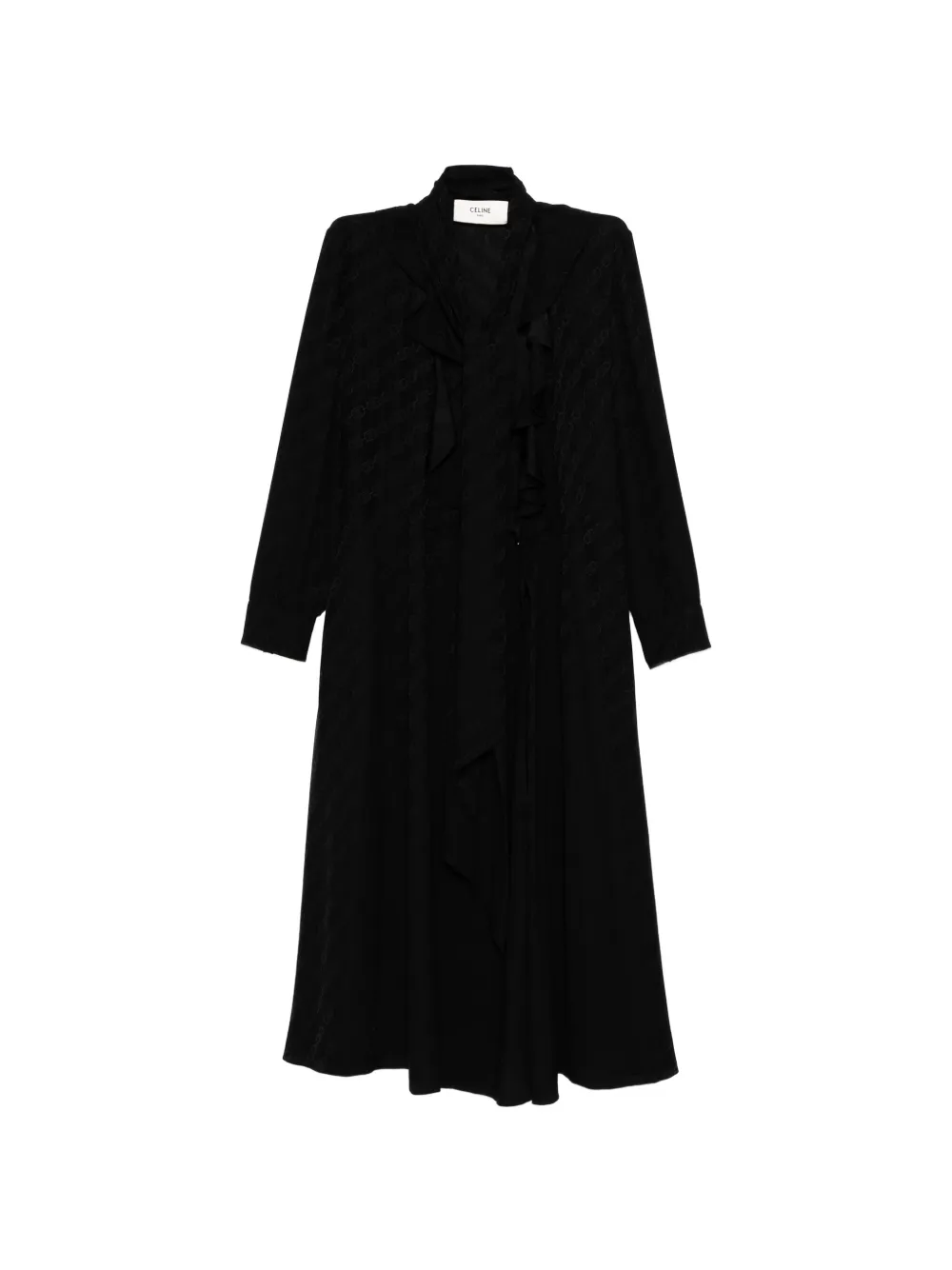 Celine Pre-Owned Triomphe Jacquard Silk Wrap Midi Dress - Nero