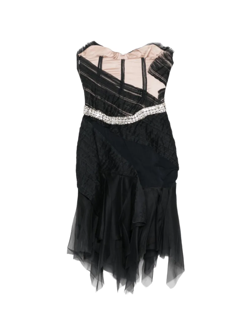 Gucci Pre-Owned 2004 strapless jurk met kristallen Zwart