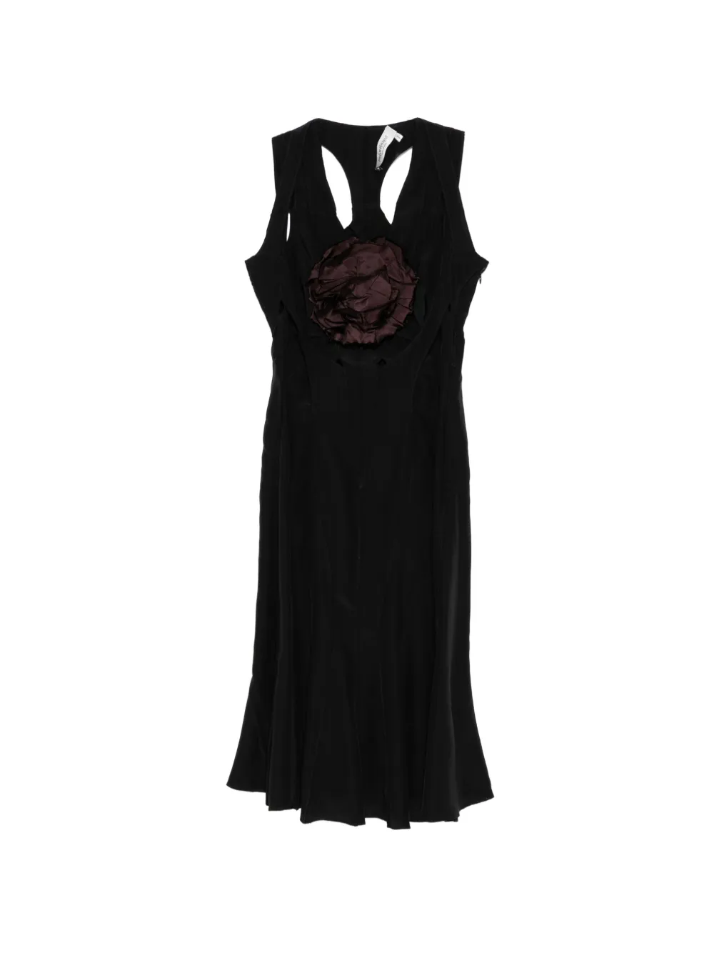 Saint Laurent Pre-Owned appliqué-detail midi dress - Schwarz