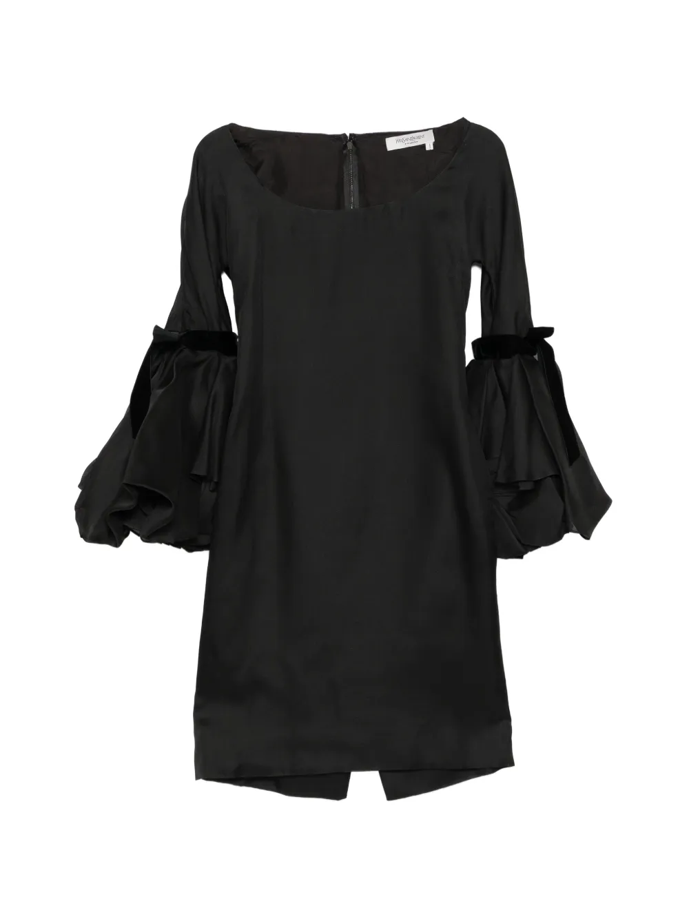 Saint Laurent Pre-Owned 2002 Silk Gothic Bell Sleeve Dress - Schwarz