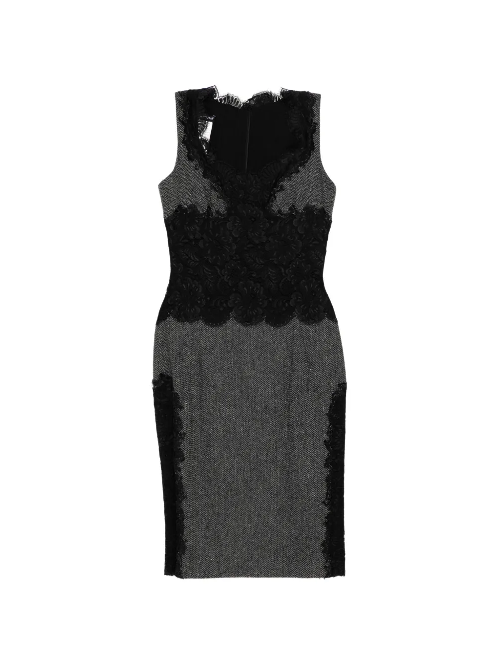 Dolce & Gabbana Pre-Owned Herringbone laced dress - Grau