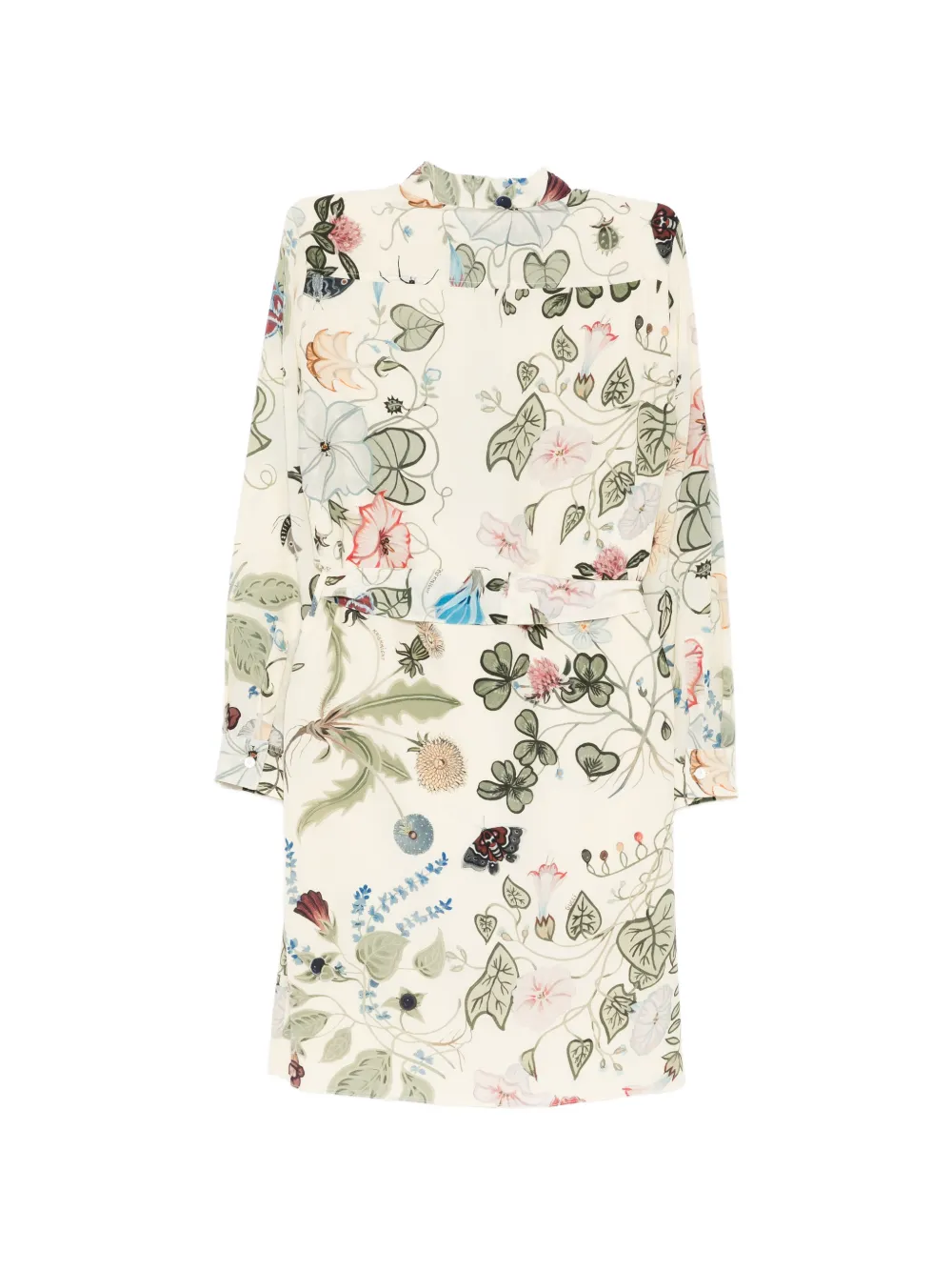 Gucci Pre-Owned Zijden blousejurk met bloemen-print Beige