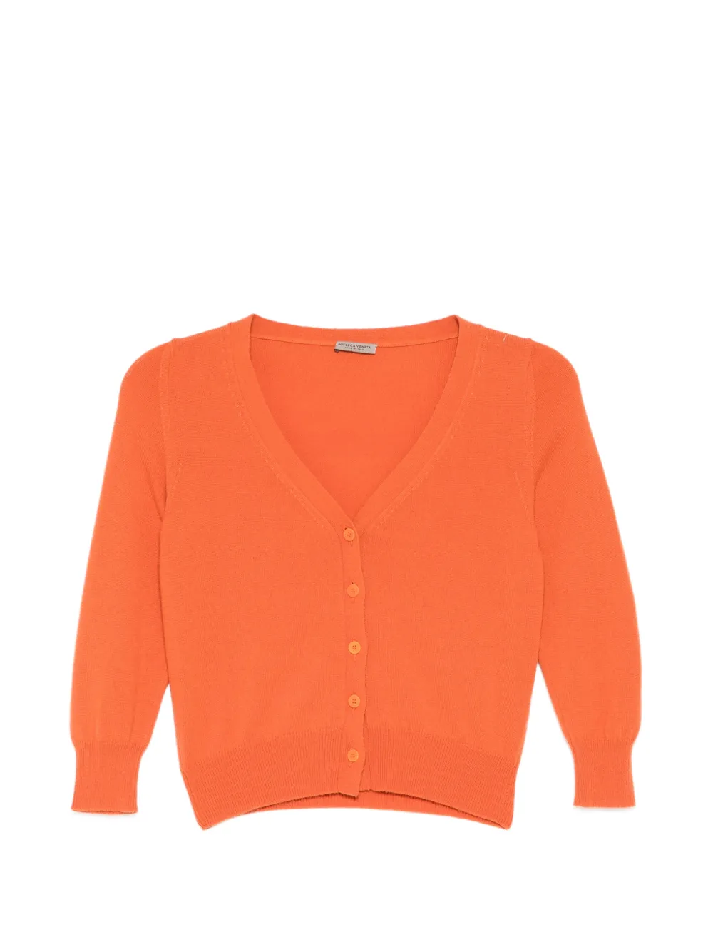 Bottega Veneta Pre-Owned Burnt Orange Cashmere Cropped Cardigan
