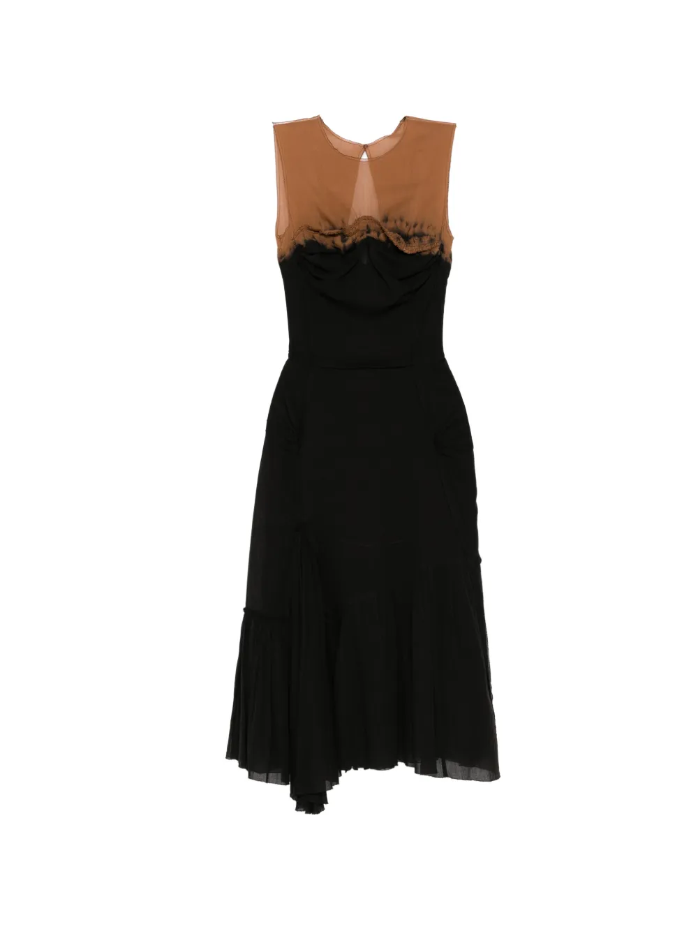 Prada Pre-Owned sheer-panel corset dress - Black