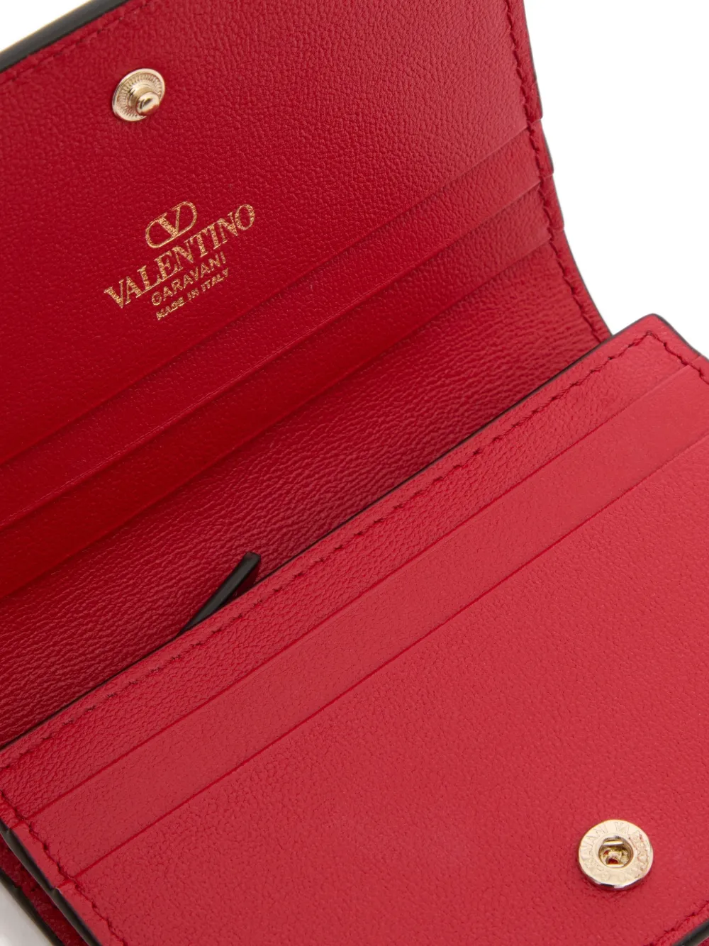 Valentino Garavani VLogo kleine kalfsleren portemonnee Rood
