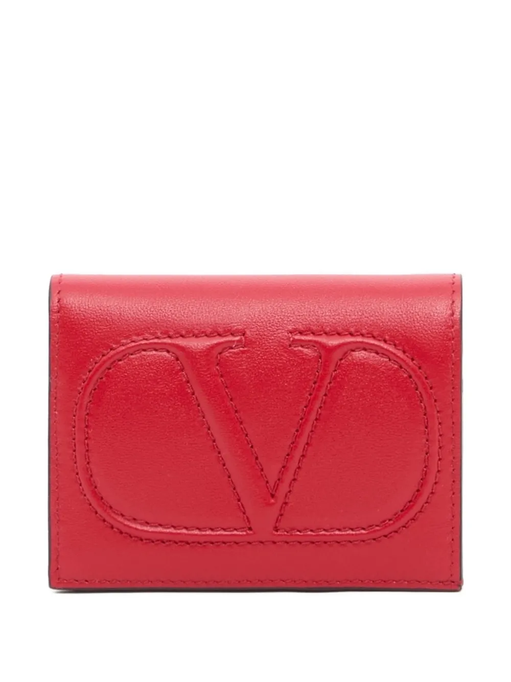 Valentino Garavani Portafoglio VLogo piccolo in pelle di vitello - Rosso