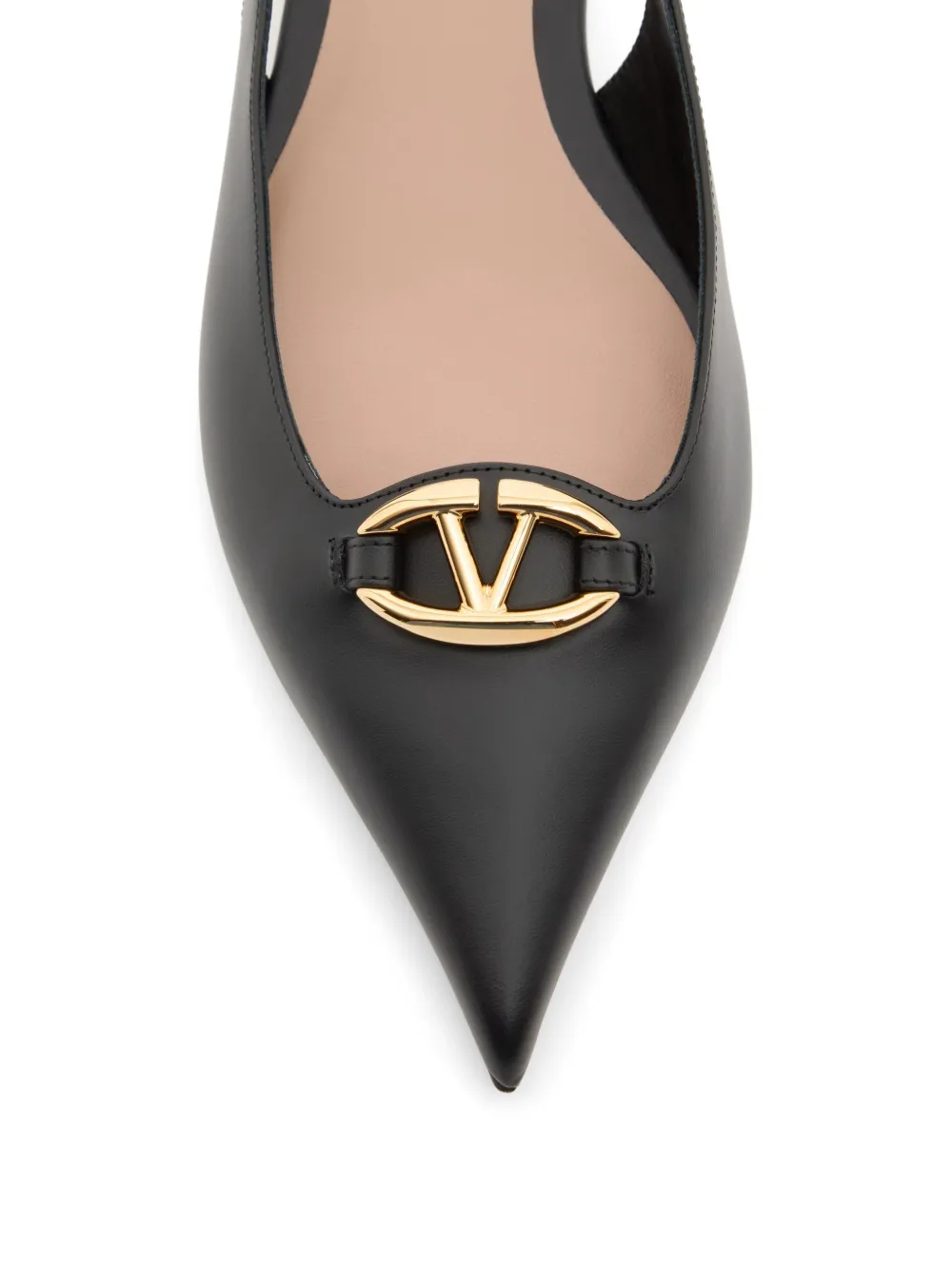 Valentino Garavani VLogo The Bold Edition kalfsleren slingback ballerina's 20mm Zwart