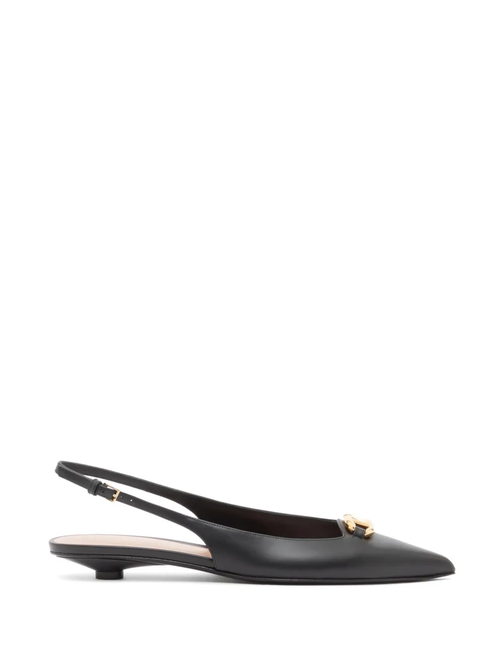 Valentino Garavani VLogo The Bold Edition kalfsleren slingback ballerina's 20mm Zwart
