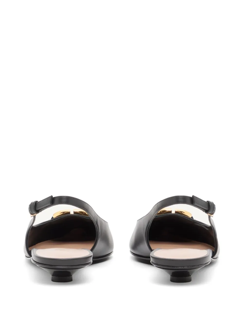 Valentino Garavani VLogo The Bold Edition kalfsleren slingback ballerina's 20mm Zwart