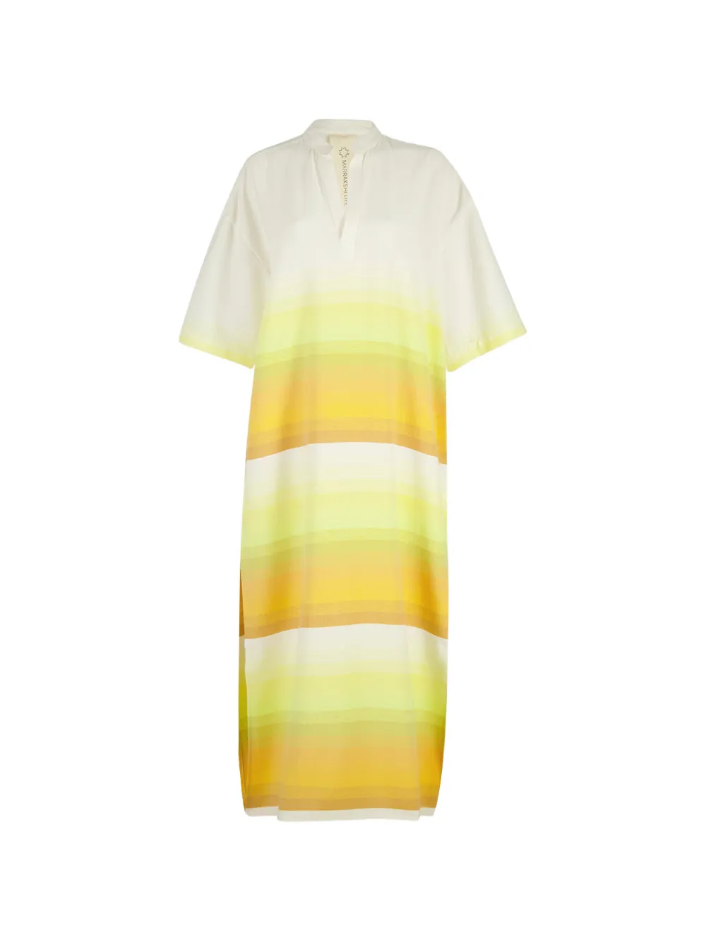 Marrakshi Life striped V-neck midi dress - Gelb