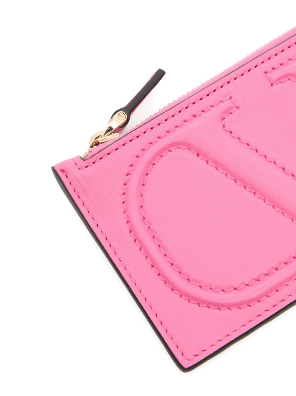 Valentino Garavani VLogo Walk nappa leren pasjeshouder met rits Roze