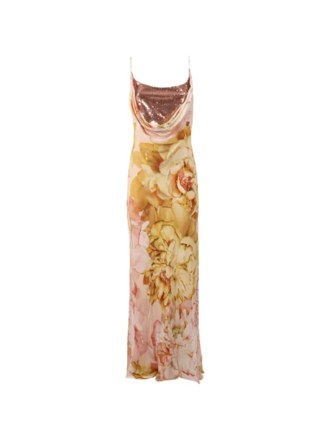 Clips sequin-embellished floral-print maxi dress
