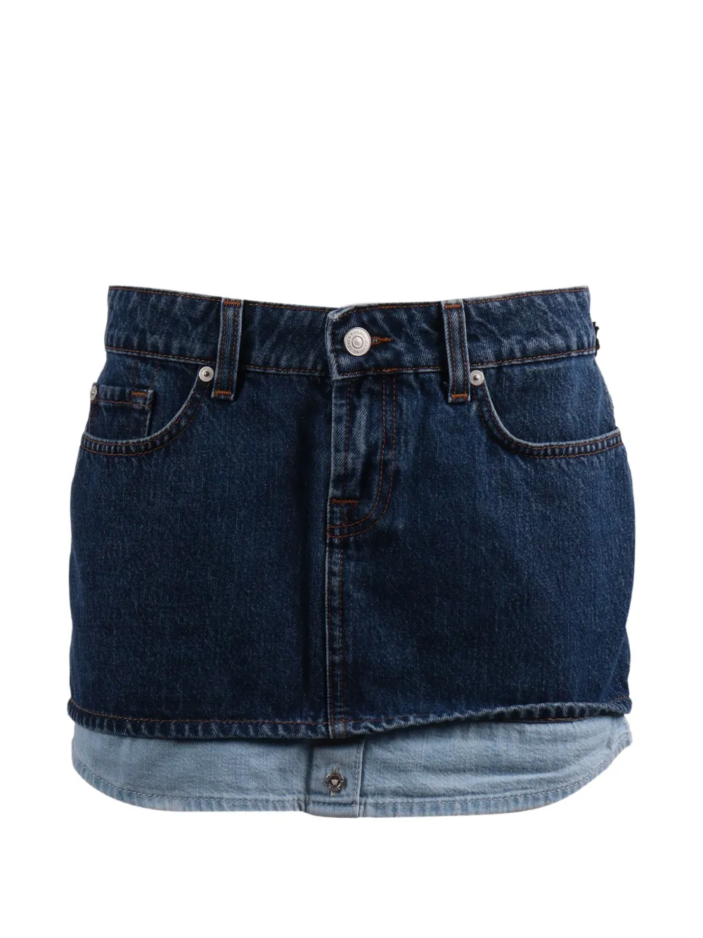 7 For All Mankind double-layer denim skirt - Blu