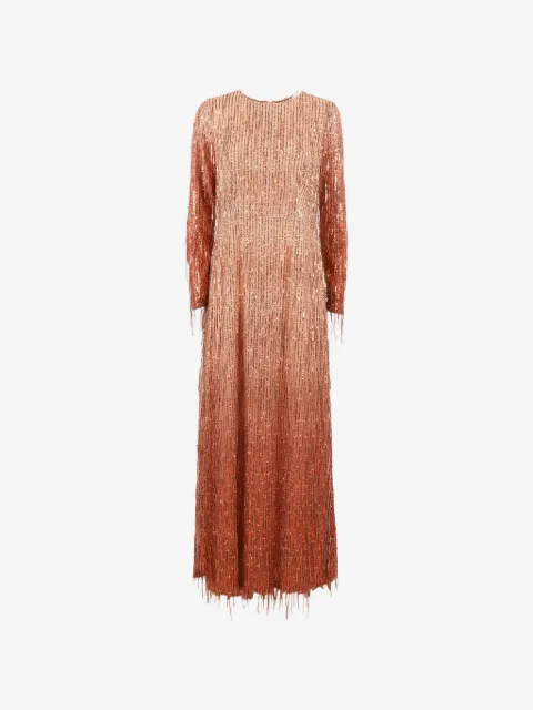 Clips sequin-embellished fringed maxi dress