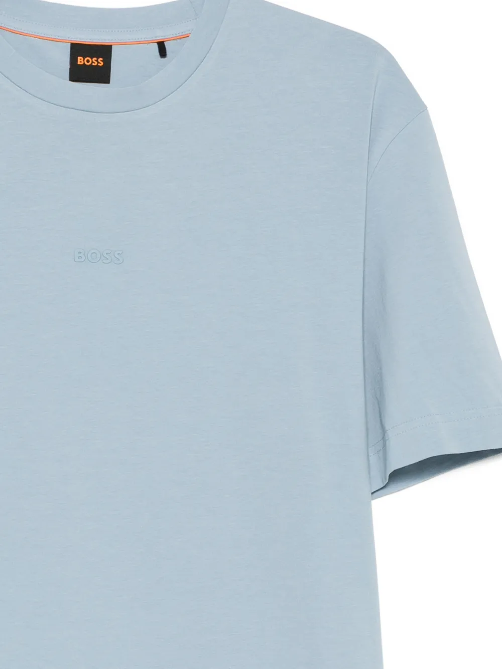 BOSS T-shirt met logo-reliëf Blauw
