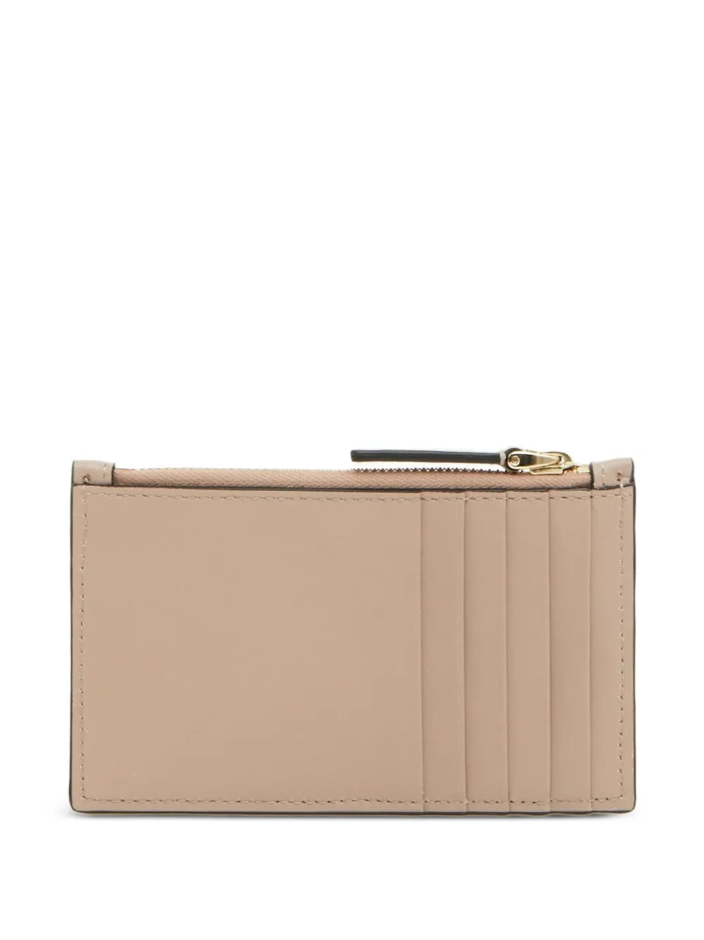 Valentino Garavani VLogo Walk kalfsleren pasjeshouder met rits Beige