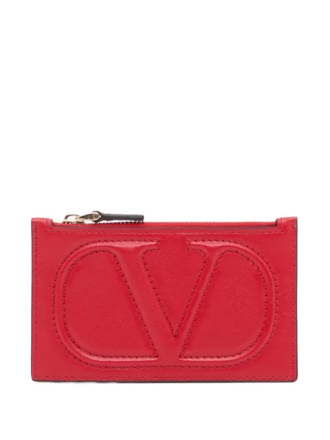 Valentino Garavani Portacarte VLogo Walk in pelle di vitello con zip