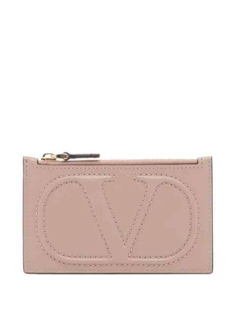 Valentino Garavani VLogo Walk zipper card holder in calfskin