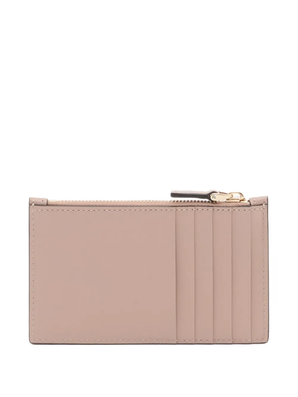 Valentino Garavani VLogo Walk kalfsleren pasjeshouder met rits Beige