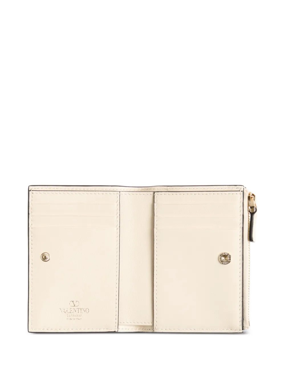 Valentino Garavani VLogo Walk kalfsleren portemonnee Beige