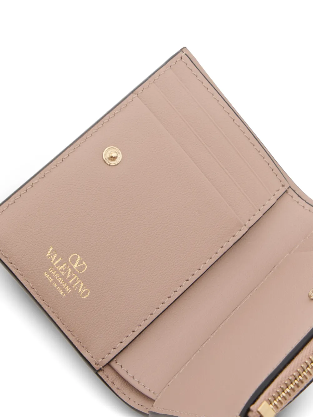 Valentino Garavani VLogo Walk kalfsleren portemonnee Beige