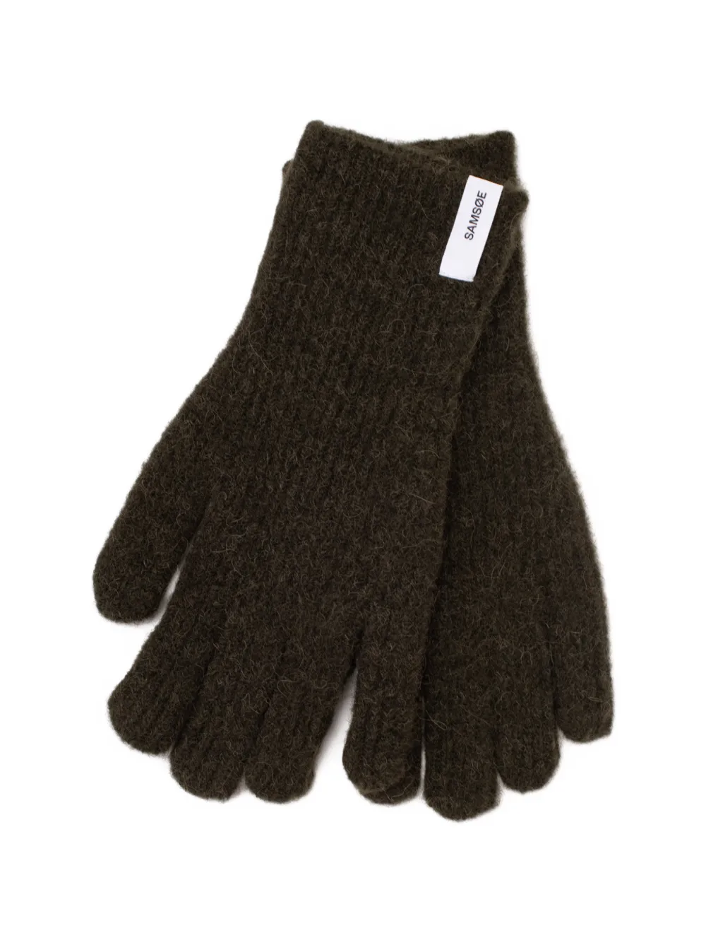 SAMSOE SAMSOE Nor logo-patch gloves - Green