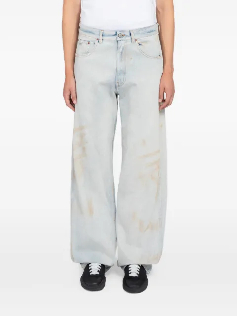 Maison Margiela whiskered faded-effect wide-leg jeans