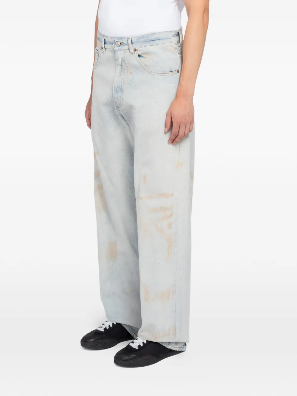 Maison Margiela Whisker jeans met wijde pijpen en vervaagd effect Blauw