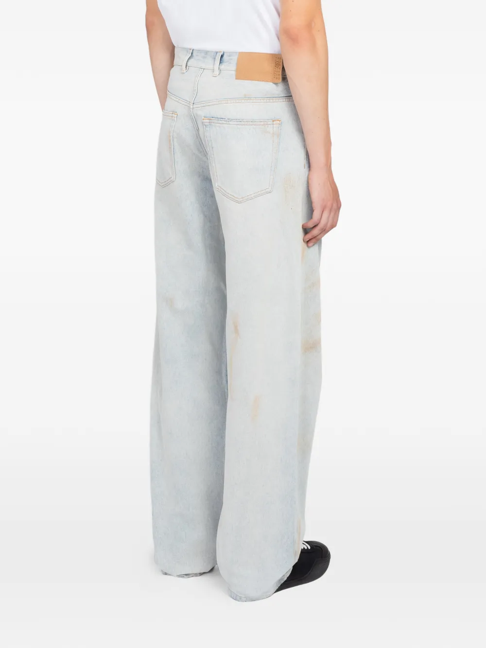 Maison Margiela Whisker jeans met wijde pijpen en vervaagd effect Blauw