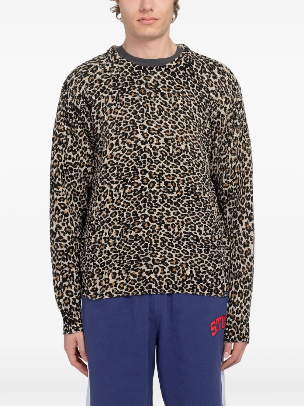 Stüssy leopard-print sweater - Nude