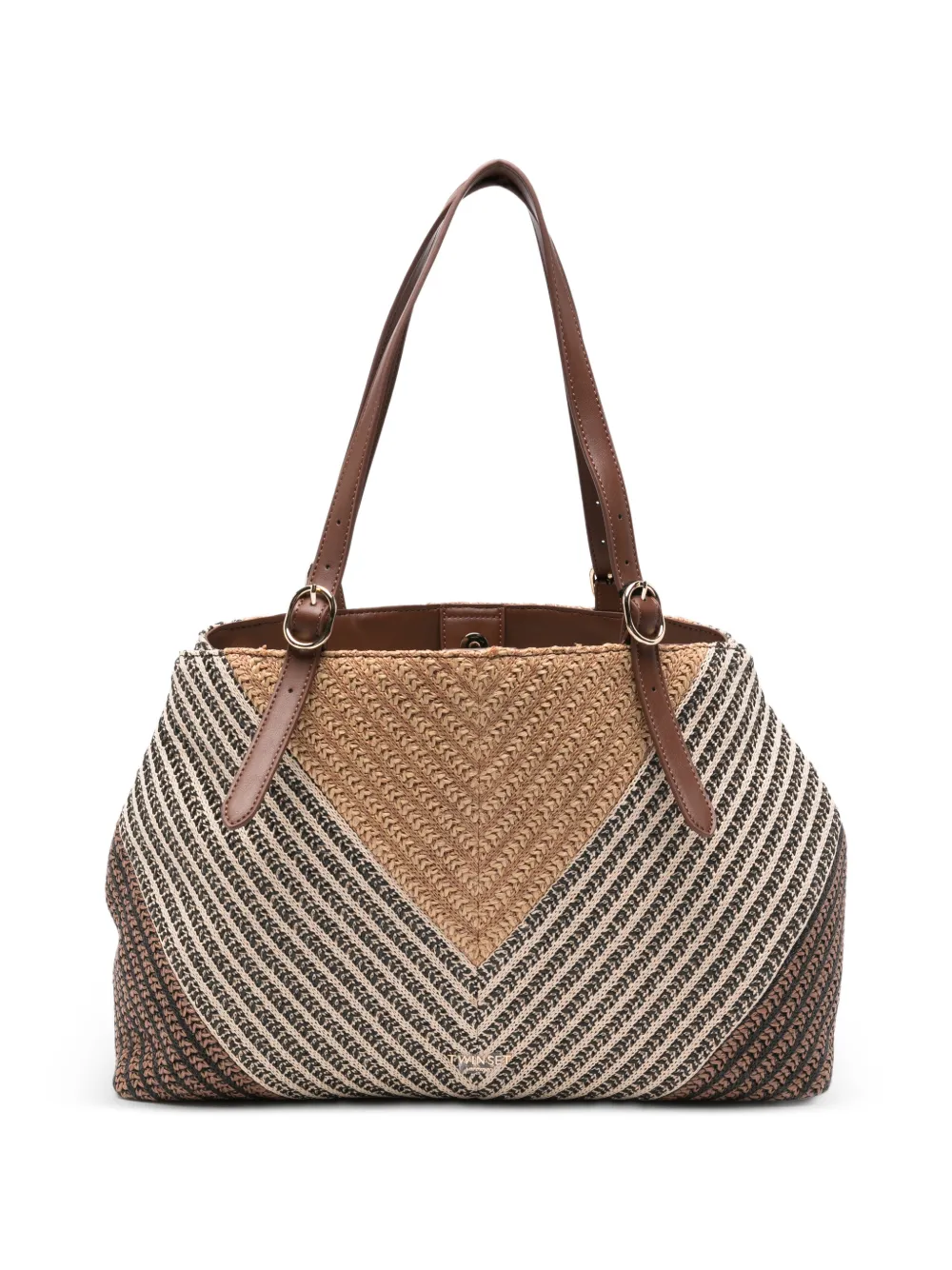 TWINSET chevron tote bag - Toni neutri
