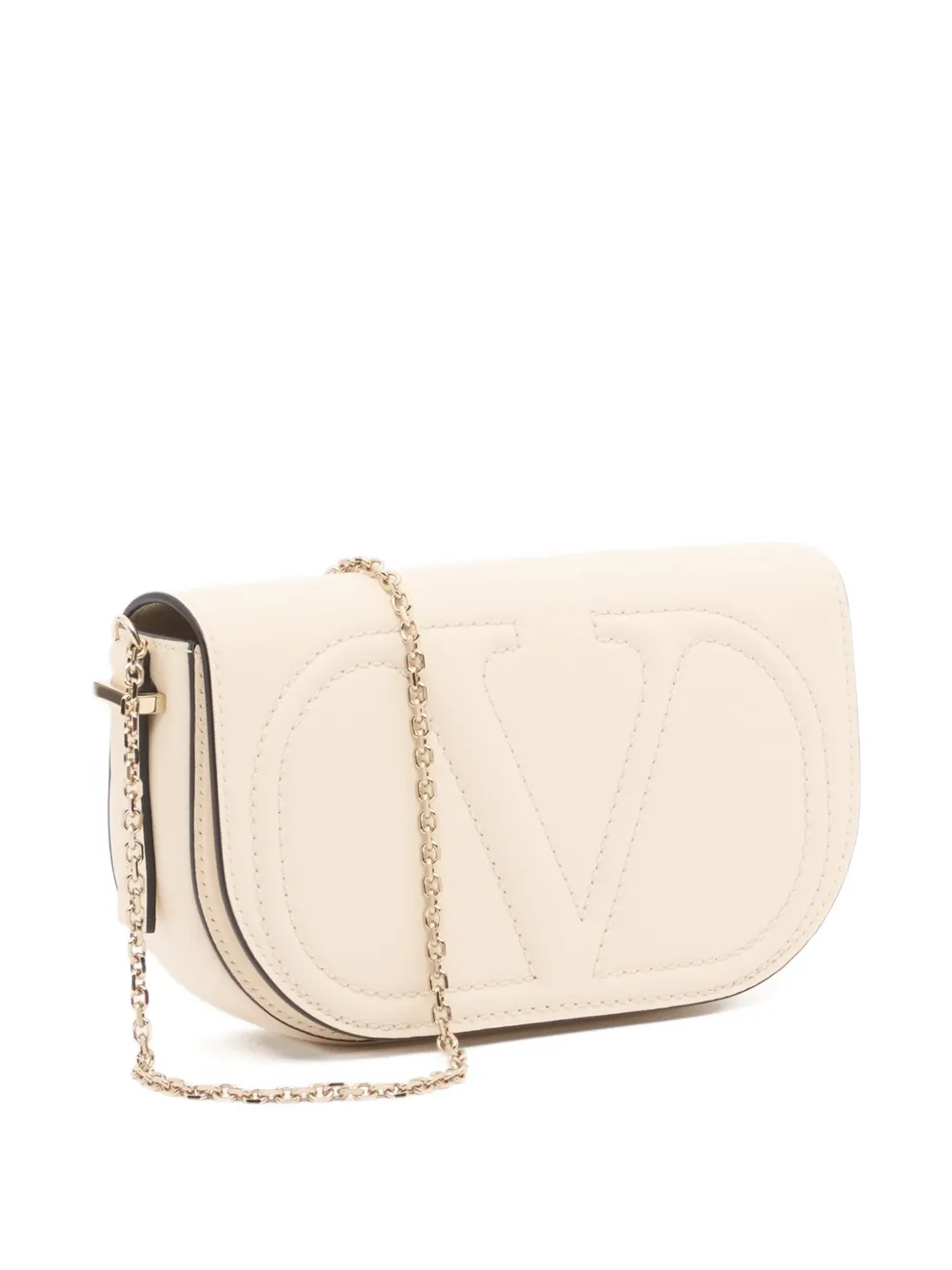Valentino Garavani VLogo Walk kalfsleren buidel Beige