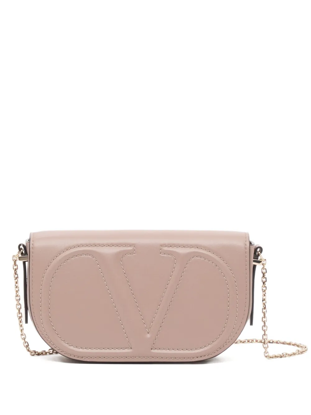 Valentino Garavani Pouch VLogo Walk in pelle di vitello con catena - Toni neutri