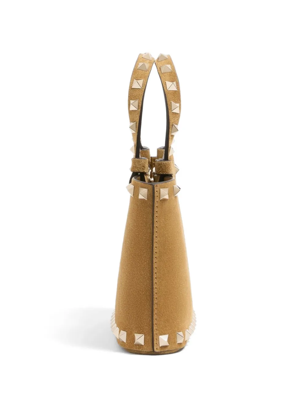 Valentino Garavani Rockstud suède mini-shopper Beige