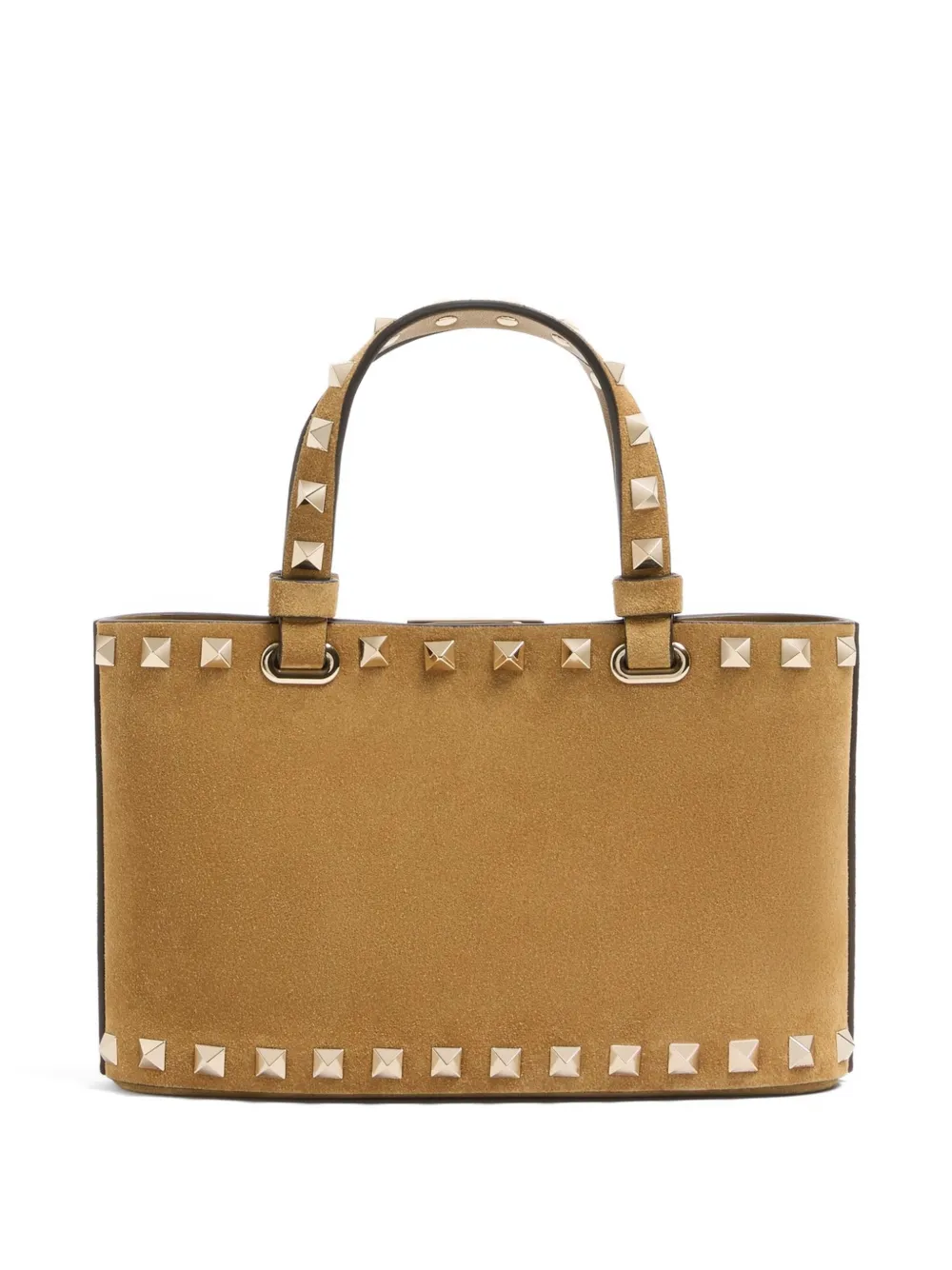 Valentino Garavani Rockstud suède mini-shopper Beige