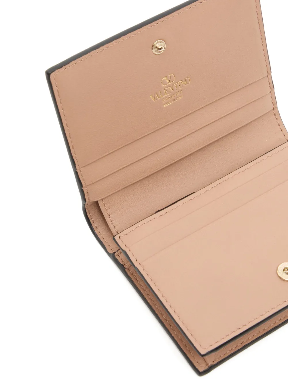 Valentino Garavani VLogo Walk kleine nappa leren portemonnee Beige