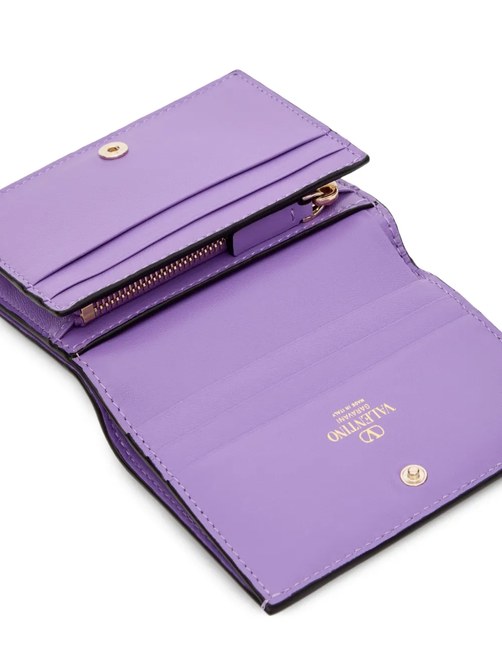 Valentino Garavani VLogo Walk kleine nappa leren portemonnee Paars