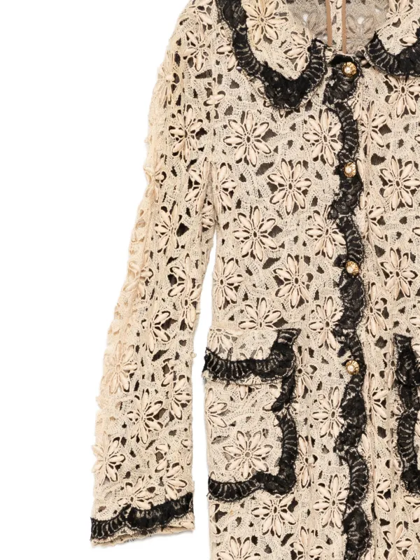Dolce & Gabbana Pre-Owned Floral Crochet Laced Coat | Neutrals