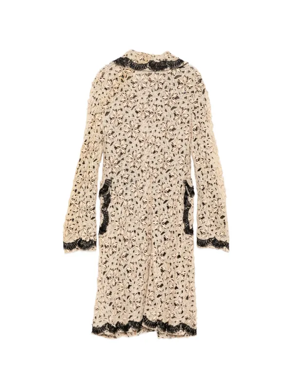 Dolce & Gabbana Pre-Owned Floral Crochet Laced Coat | Neutrals