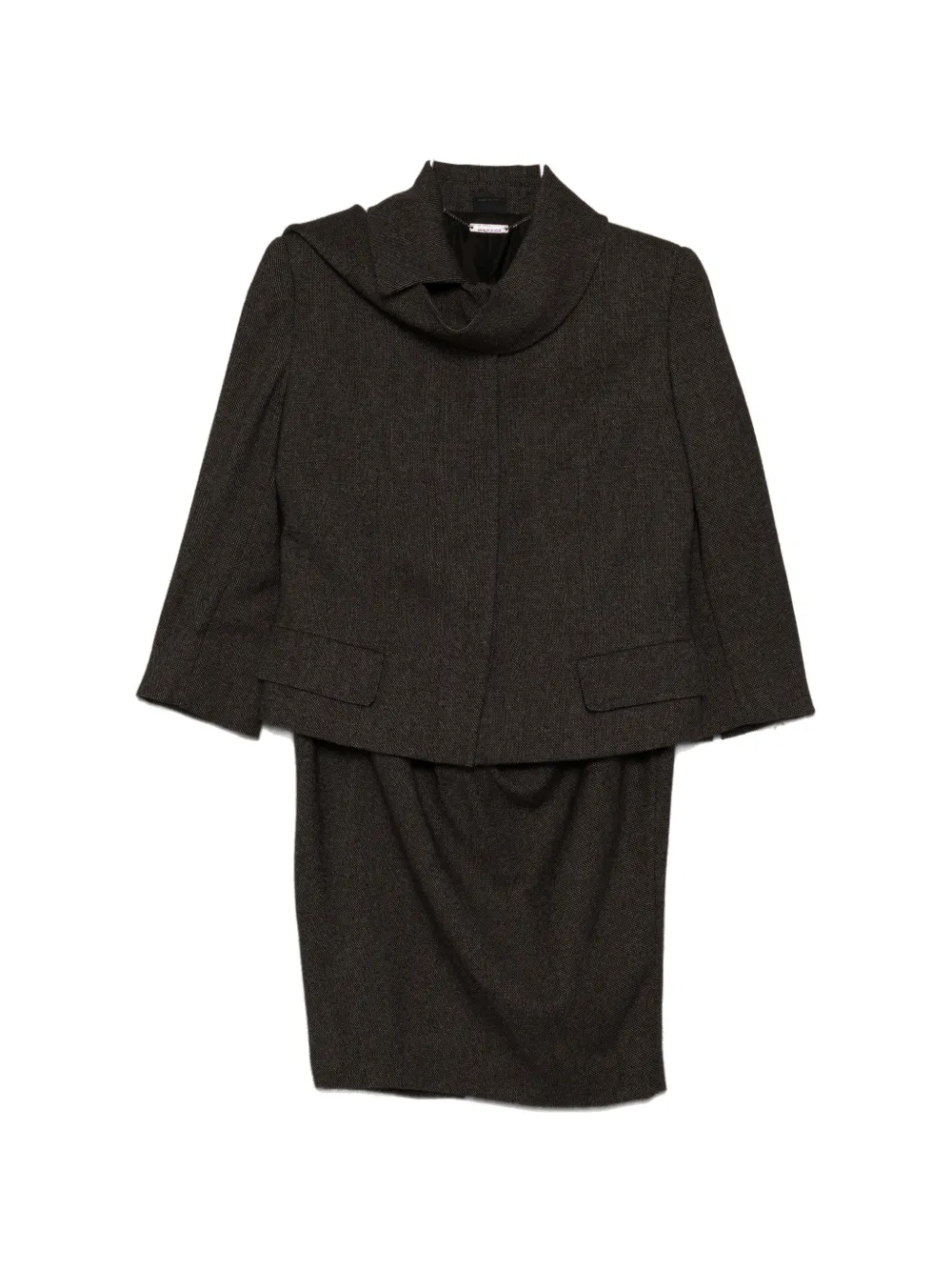 Alexander McQueen Pre-Owned 2005 Brown Tailored Wool Skirt Suit Set - Marrone