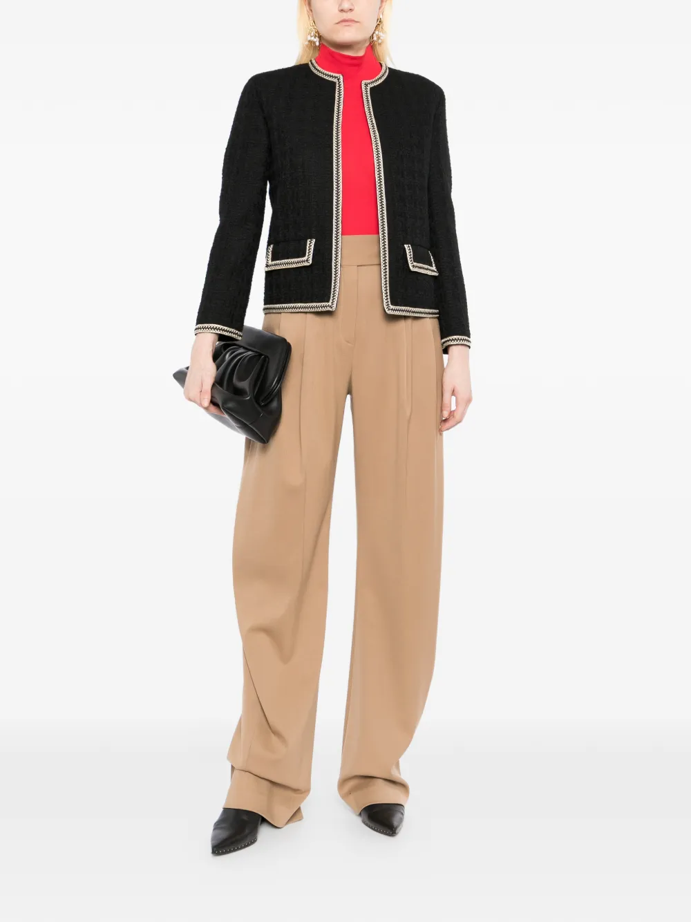 Celine Pre-Owned Chasseur gevlochten tweed jack Zwart