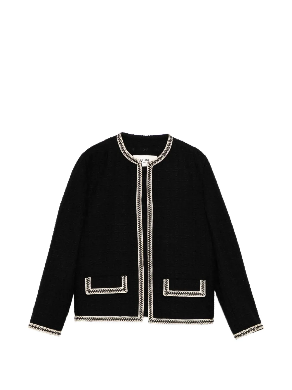 Celine Pre-Owned Chasseur Braided Tweed Jacket - Nero