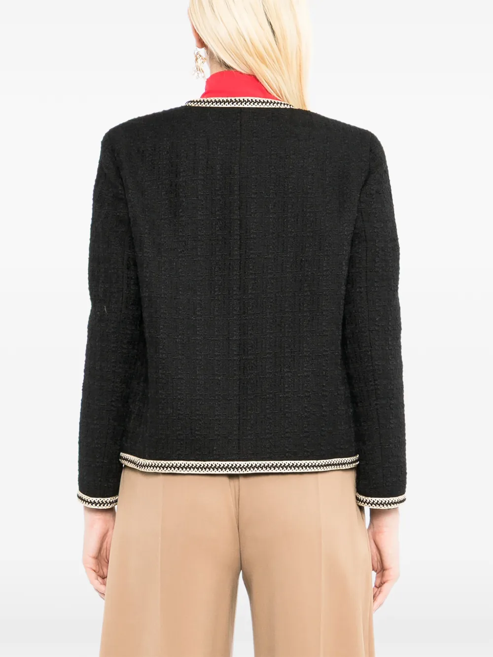 Celine Pre-Owned Chasseur gevlochten tweed jack Zwart