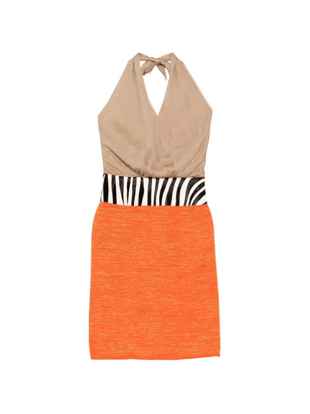 Dolce & Gabbana Pre-Owned zebra printed colour-block dress - Toni neutri