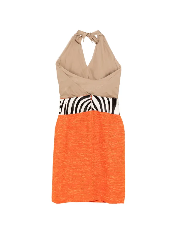 Dolce & Gabbana Pre-Owned Zebra Printed colour-block Dress | Neutrals