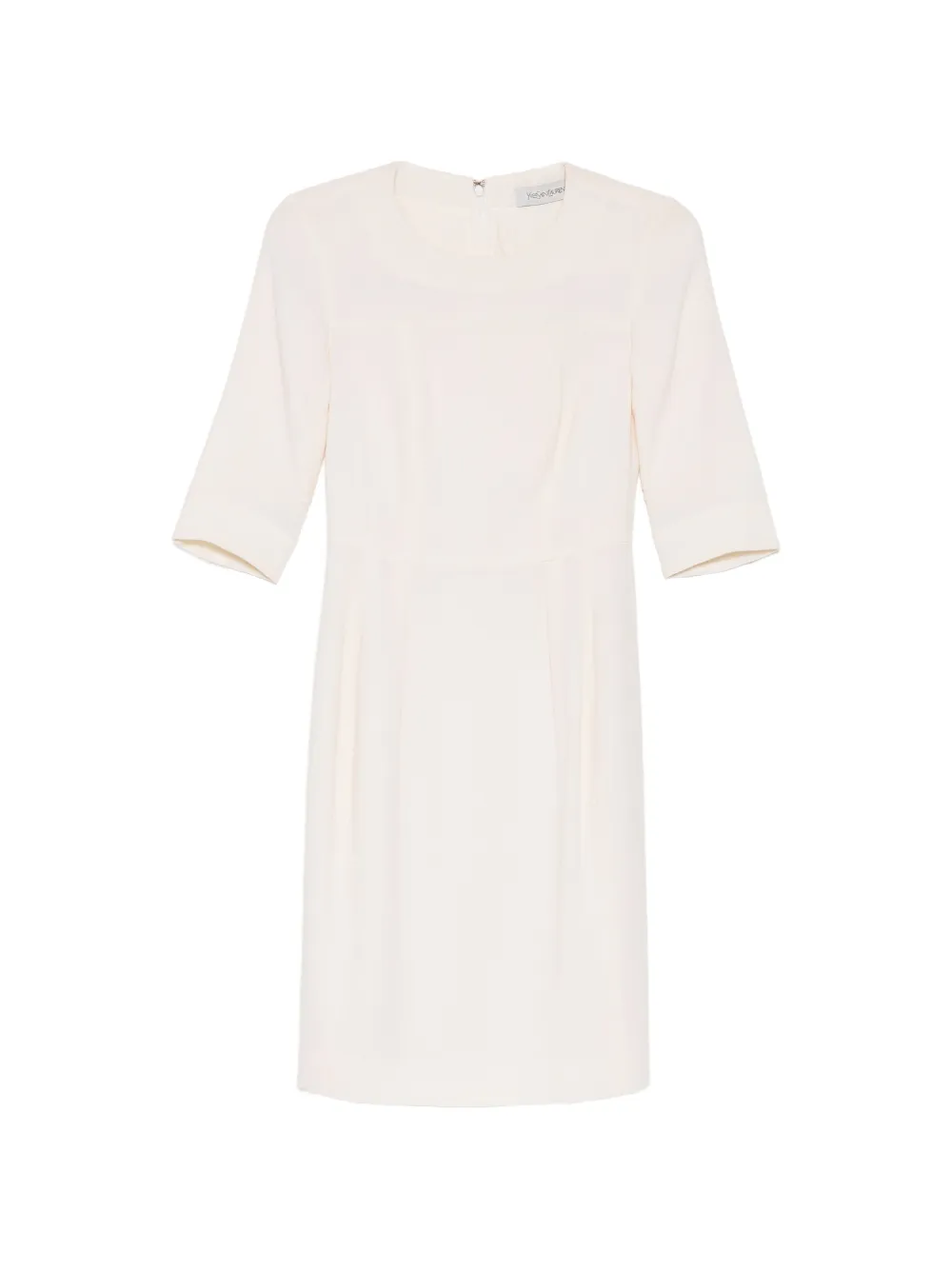 Saint Laurent Pre-Owned Ivory Tailored Wool Midi Dress - Weiß