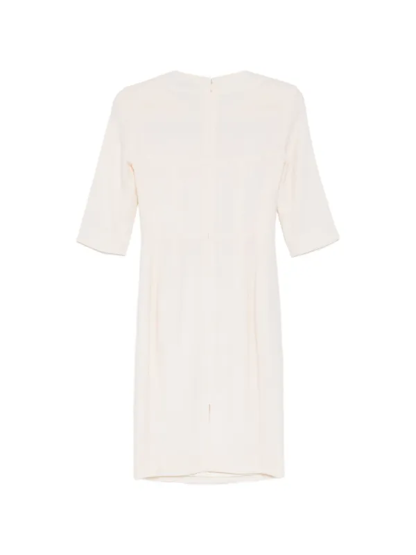 ivory wool dress Crowther Midi Dress in Ivory Virgin Wool Silk Slub  Gabriela Hearst
