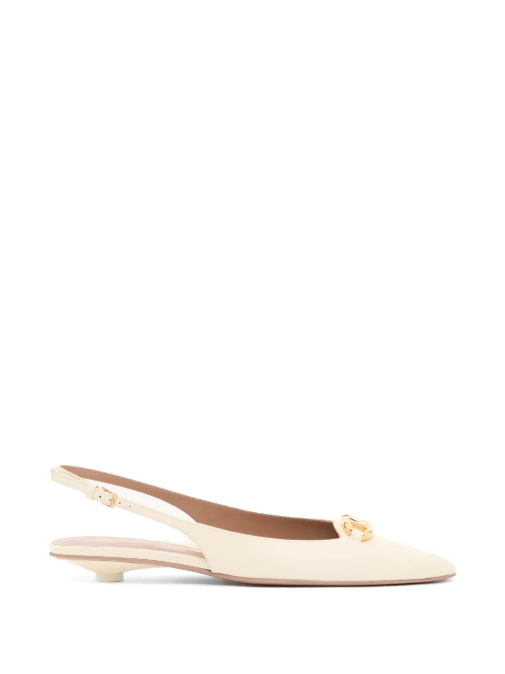 Valentino Garavani VLogoThe Bold Edition calfskin slingback ballerinas 20mm - Toni neutri